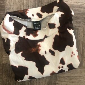 Cute cow print long sleeve top